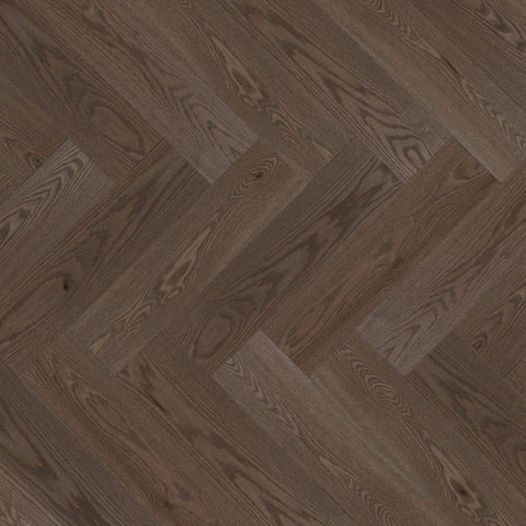 Mirage Herringbone Red Oak Charcoal Exclusive Brushed