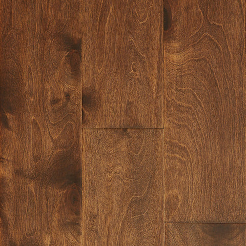 5" x 3/8" Birch Hand Scraped - Prefinished Antique Brown